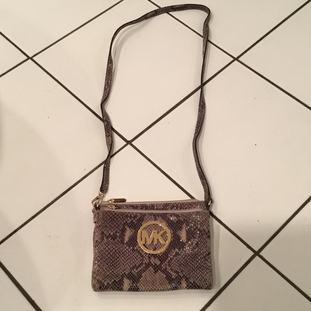 Michael Kors Python Pattern Crossbody Bag - Tan - image 1